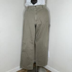 Wrangler Mens 38x30 Carpenter Jeans Khaki Work Pants Straight Flat Trousers